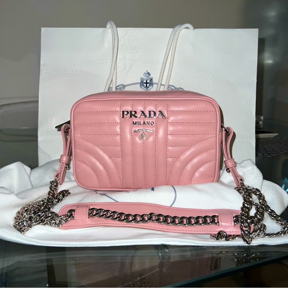 Authentic Leather Pink Prada Crossbody Bag
